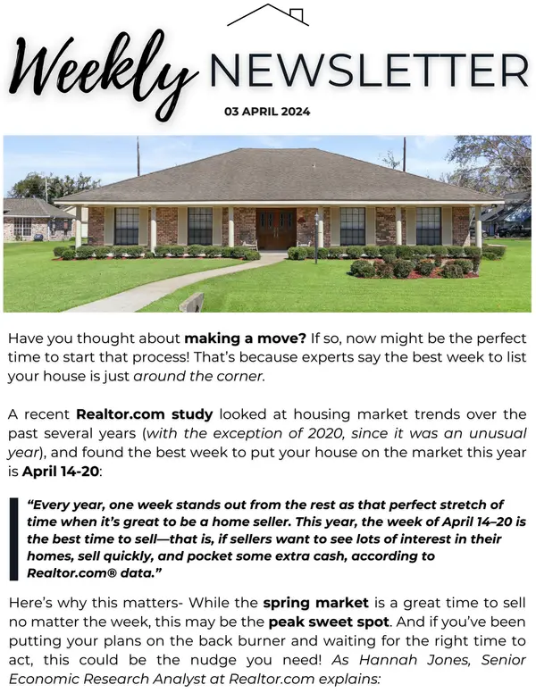  Get Ahead in the Spring Market with BNG Weekly,Brandy Nichols