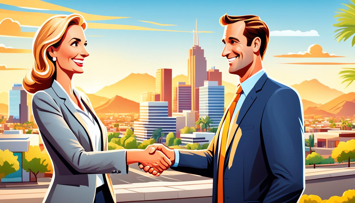 real estate shaking hands with client