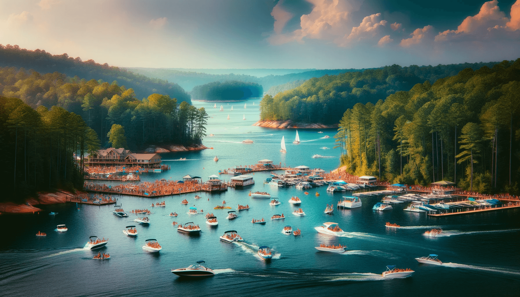 Lake Lanier in Georgia, showing boats on the water