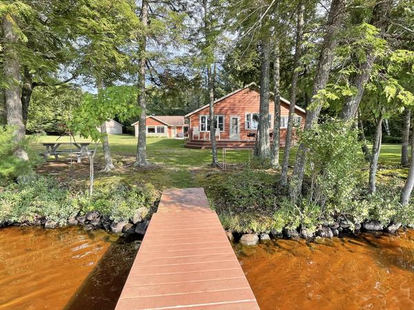 Property with sand swimming shorelines will be highlighted, as it is here on the Three Lakes Chain, Three Lakes, Wisconsin