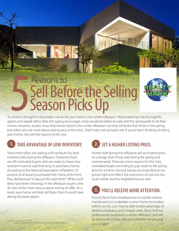 5 Reasons to Sell Before the Selling Season Picks Up