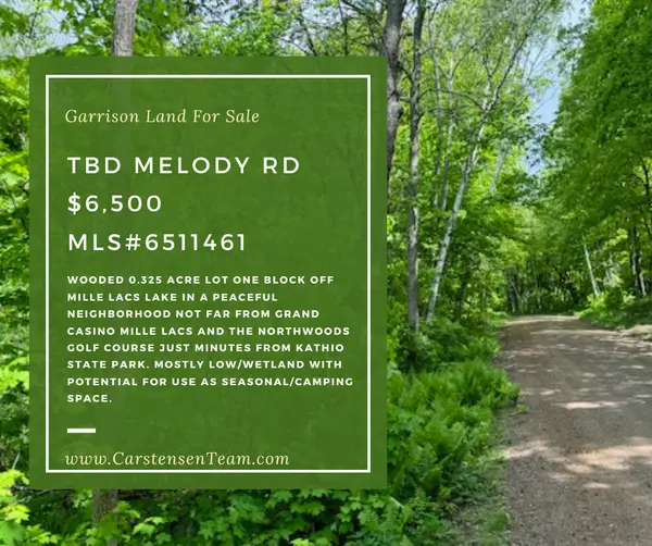 Price Reduced! Garrison Lot One Block From Mille Lacs Lake,Chuck Carstensen
