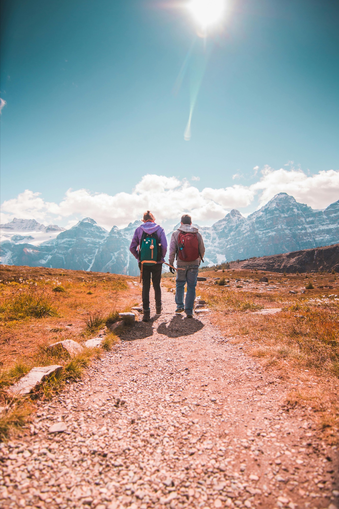 Mountain hikers in winter conditions near Calgary