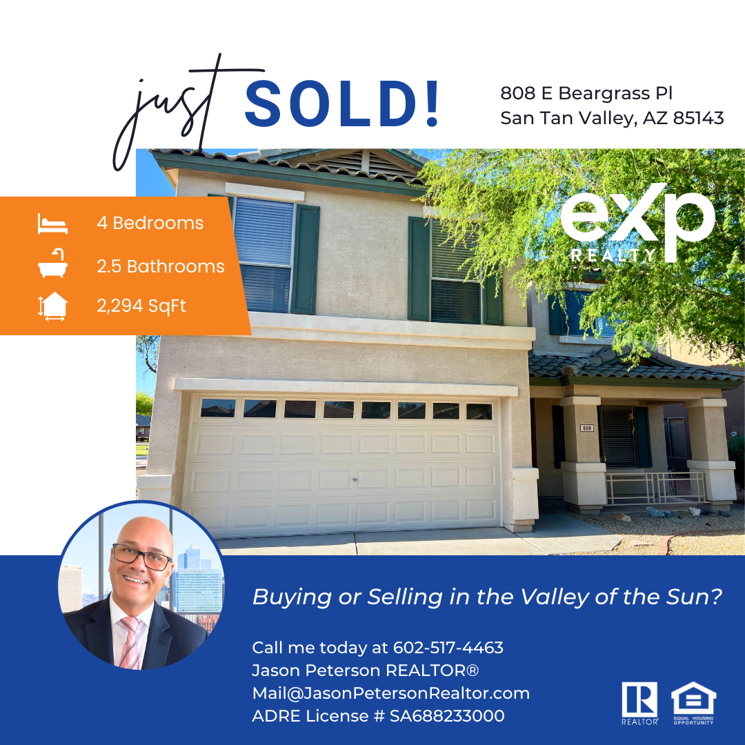 SUCCESSFULLY SOLD: 4BDR, 2.5BA, 2CG with a Loft and Sparkling Pool in San Tan Valley (Johnson Ranch)