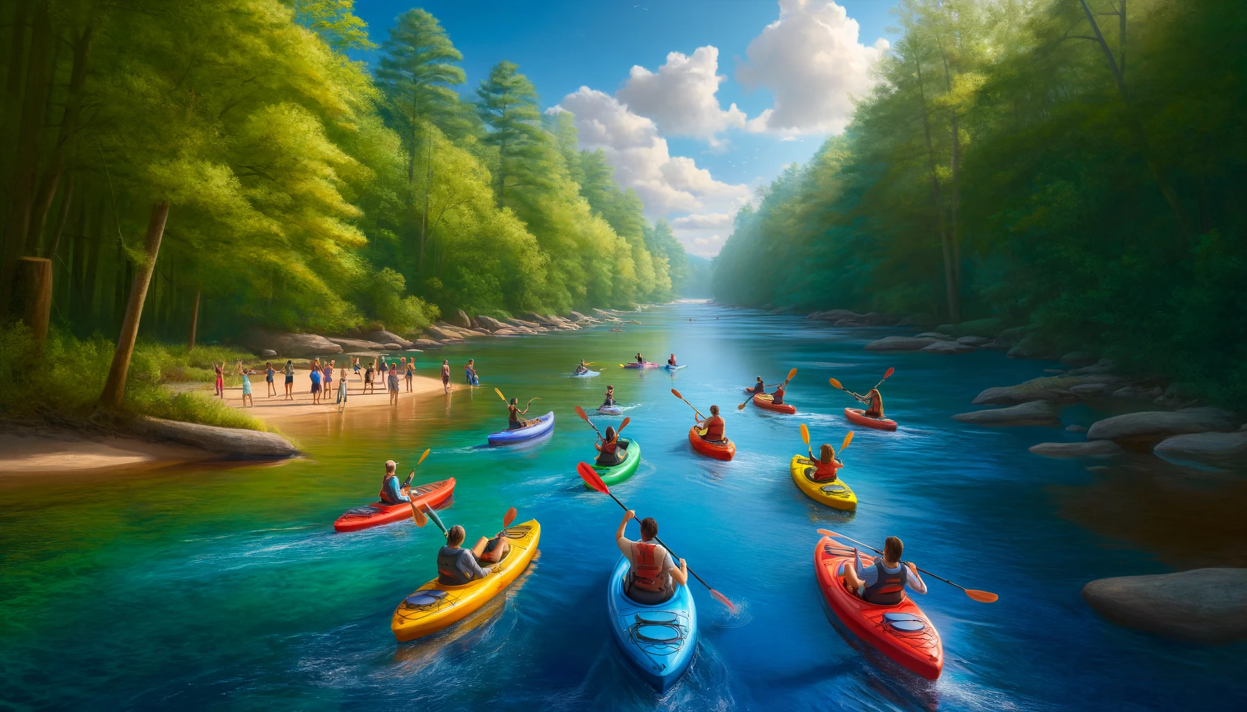 kayaking on the Chestatee River in Dahlonega, GA