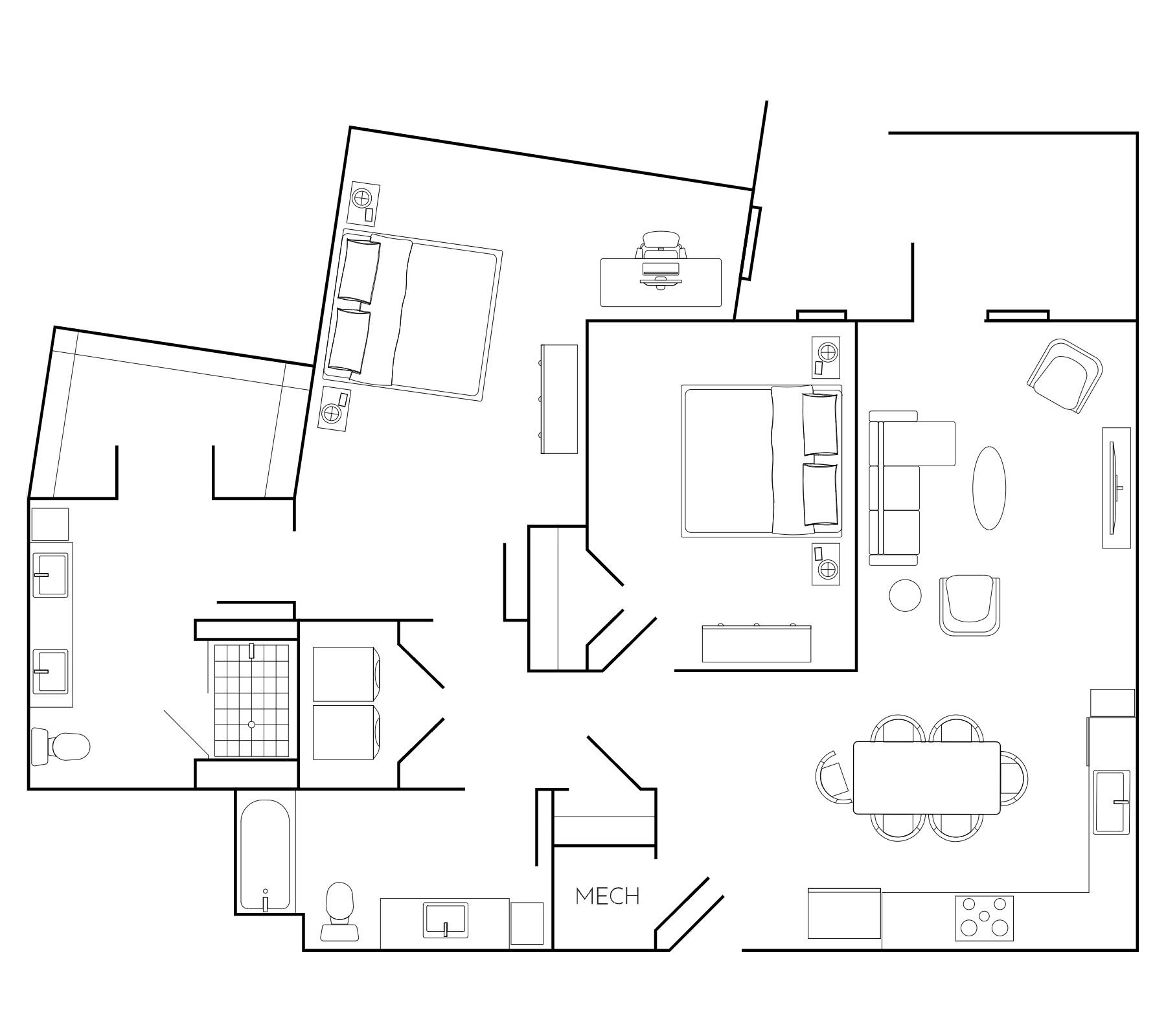 2 bedroom south austin condo floor plan