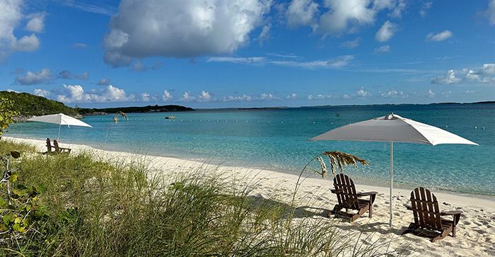 View from Highborne Cay (Marina Beach), Bahamas.