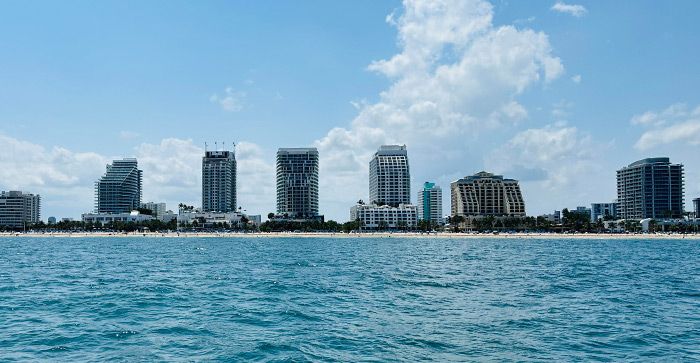 View of Fort Lauderdale Beach (Central Beach), South Florida.