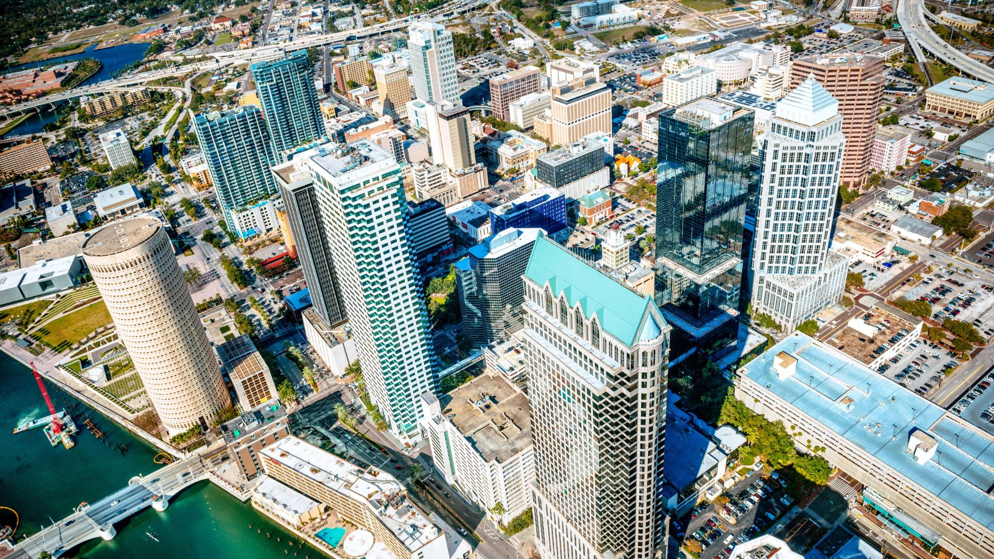 Overhead view of downtown Tampa