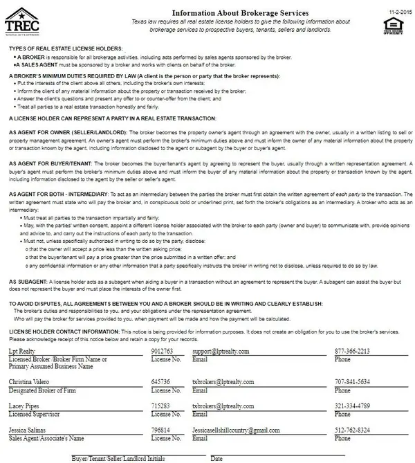 What is the IABS (Information About Brokerage Services)?,Jessica Salinas