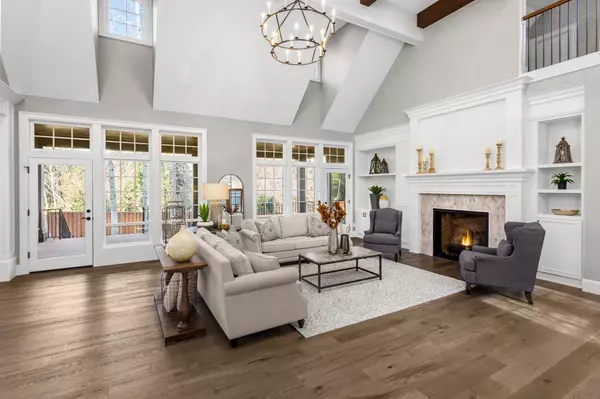 Beautiful living room in new traditional style luxury home