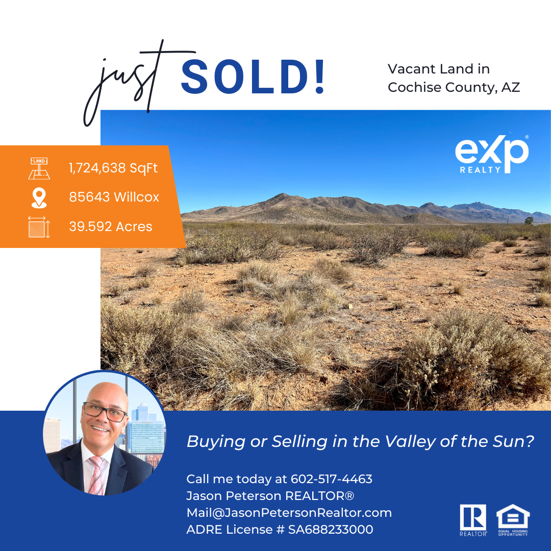 SUCCESSFULLY SOLD: Vacant Lot with 39.592 Acres (1,724,638 SqFt) in Willcox