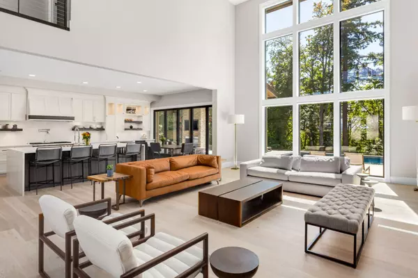 Beautiful living room interior in new luxury home with open concept floor plan