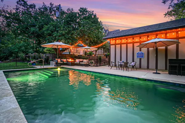 Luxury Pool at St Louis Home during twilight 