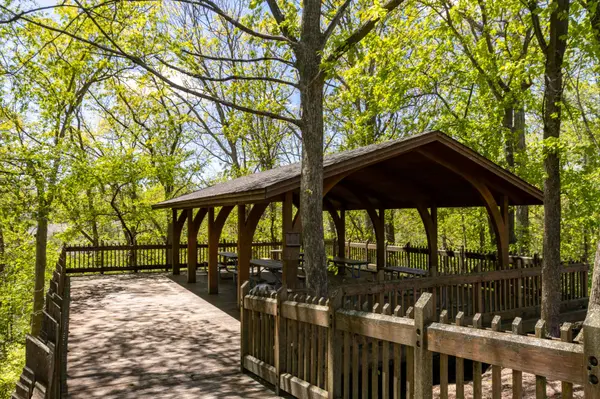 pavilion in Ballwin park in forest
