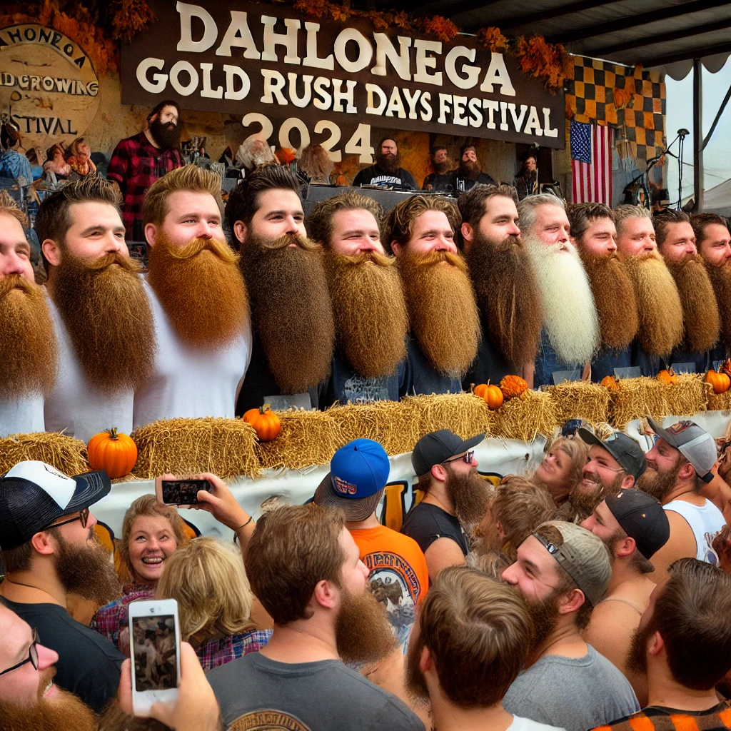 the beard-growing contest at the Dahlonega Gold Rush Days Festival 2024