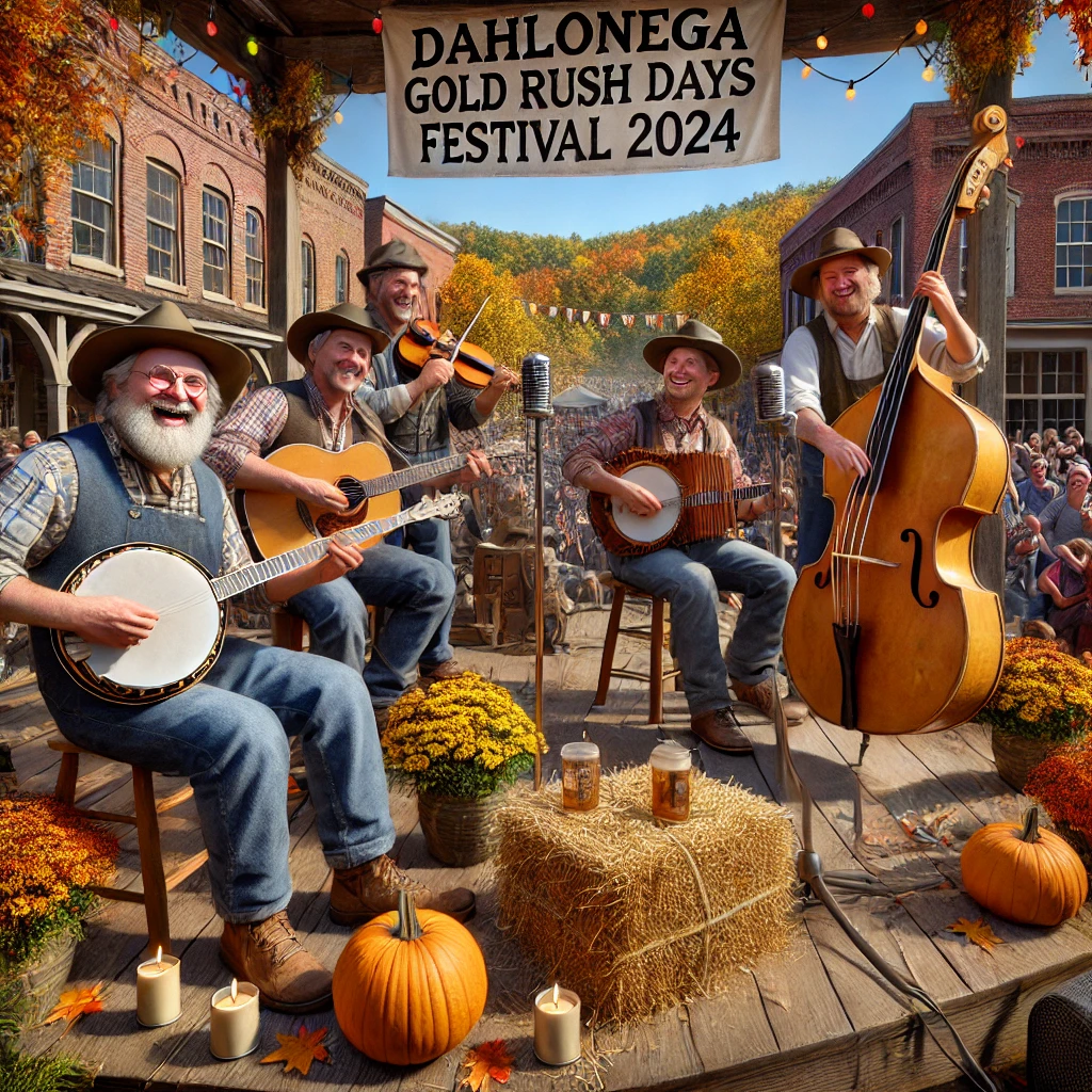 close-up shot of live Appalachian music being performed at the Dahlonega Gold Rush Days Festival 2024 (1)