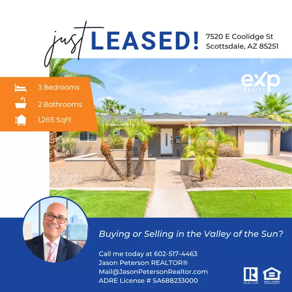 SUCCESSFULLY LEASED: 3BDR, 2BA, 1CG in Old Town Scottsdale (Monterey Arcadia),Jason Peterson