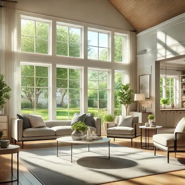 living room with inviting windows