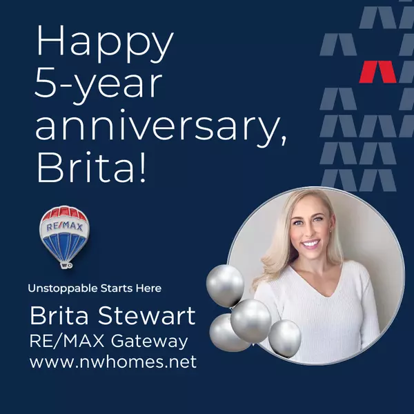 Celebrating Brita Stewart for 5 years of RE/MAX Real Estate Service ,RE/MAX Whatcom County RE/MAX Gateway