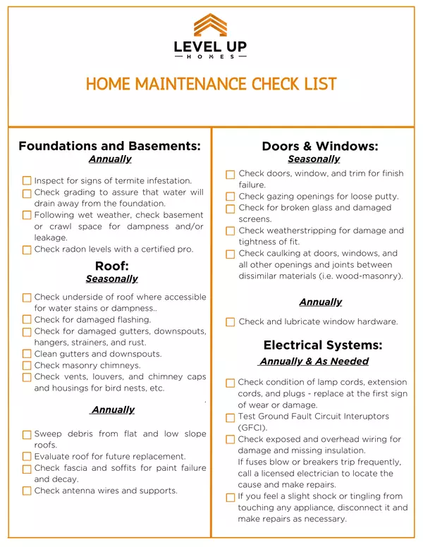 Home Maintenance Checklist,Andréa Vaccarelli