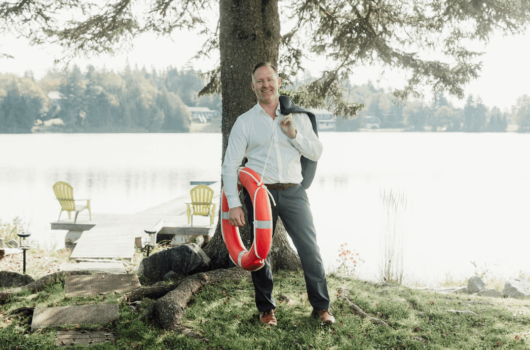 summer lake fun in business attire