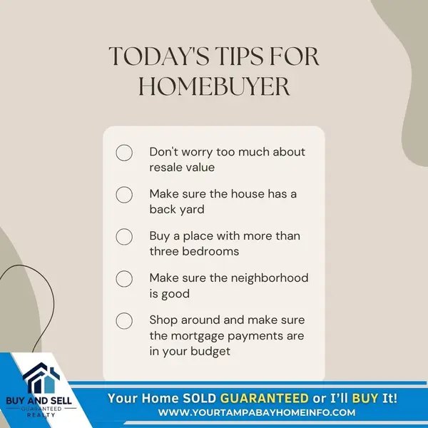 Today's Tips for Homebuyers ,Ernest Van Glahn