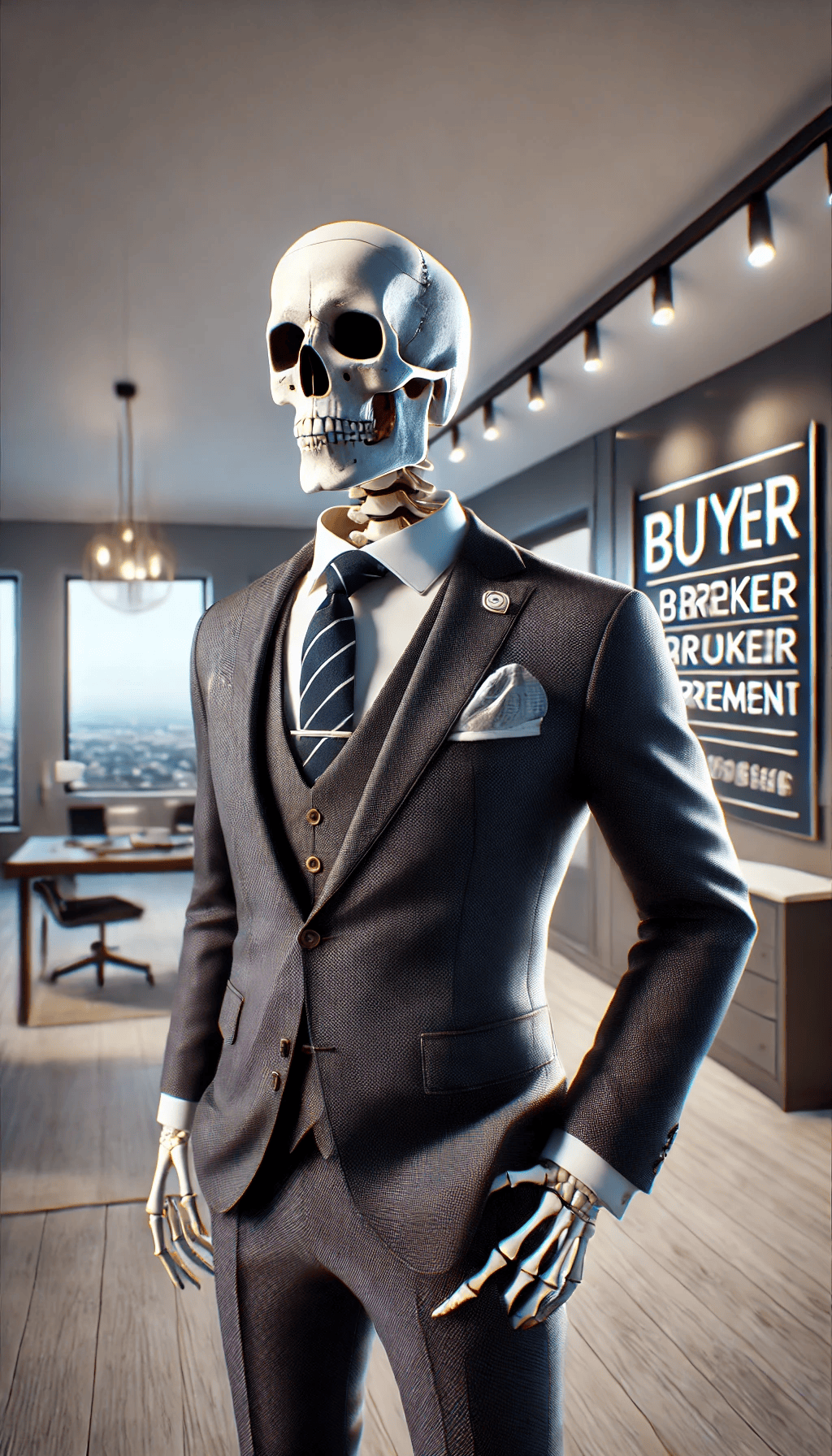 Real estate agent discussing contract with homebuyer