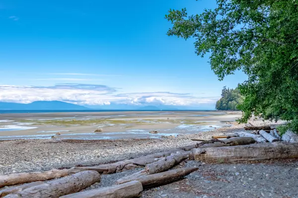 A Lantzville beach on Vancouver Island, featuring driftwood, sandy shores, and ocean views along 4.5 km of waterfront. A peaceful coastal community known for its natural beauty and waterfront living.