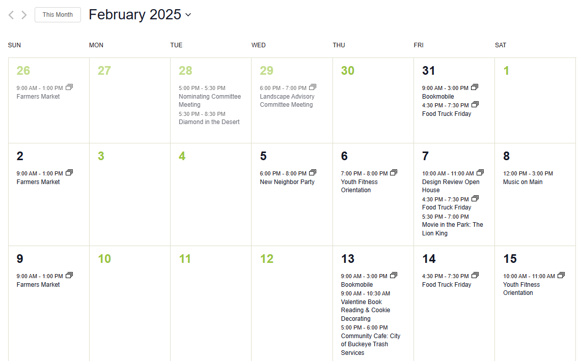 Verrado February 2025 Events Calendar