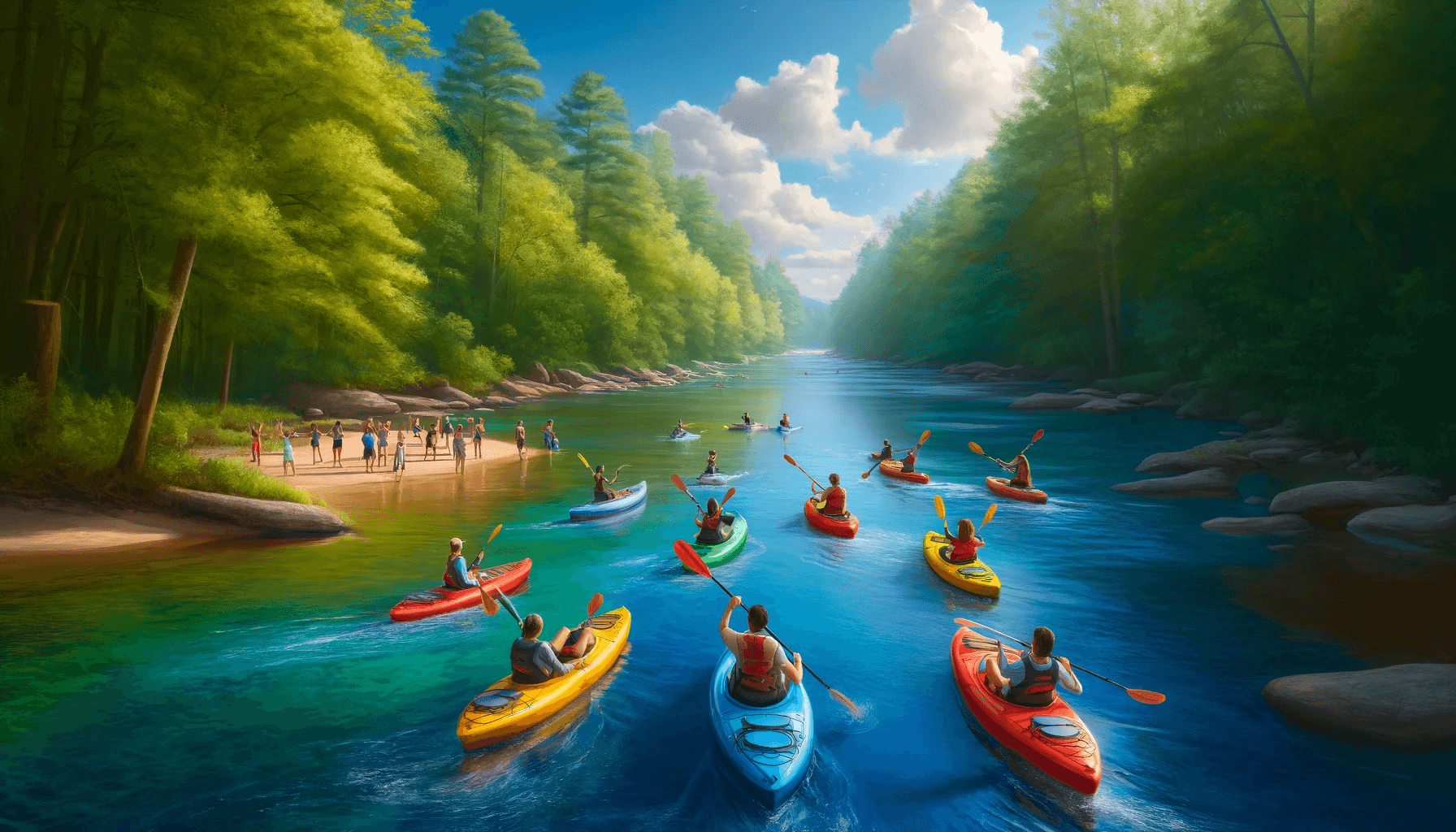 kayaking on the Chestatee River in Dahlonega, GA