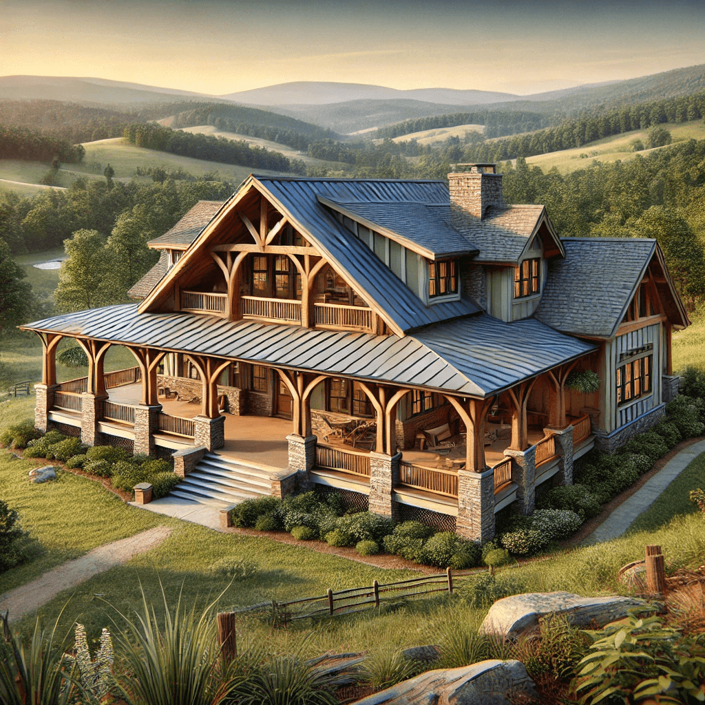 ranch-style home in Dahlonega Georgia The house is nestled in a scenic setting with a rustic design