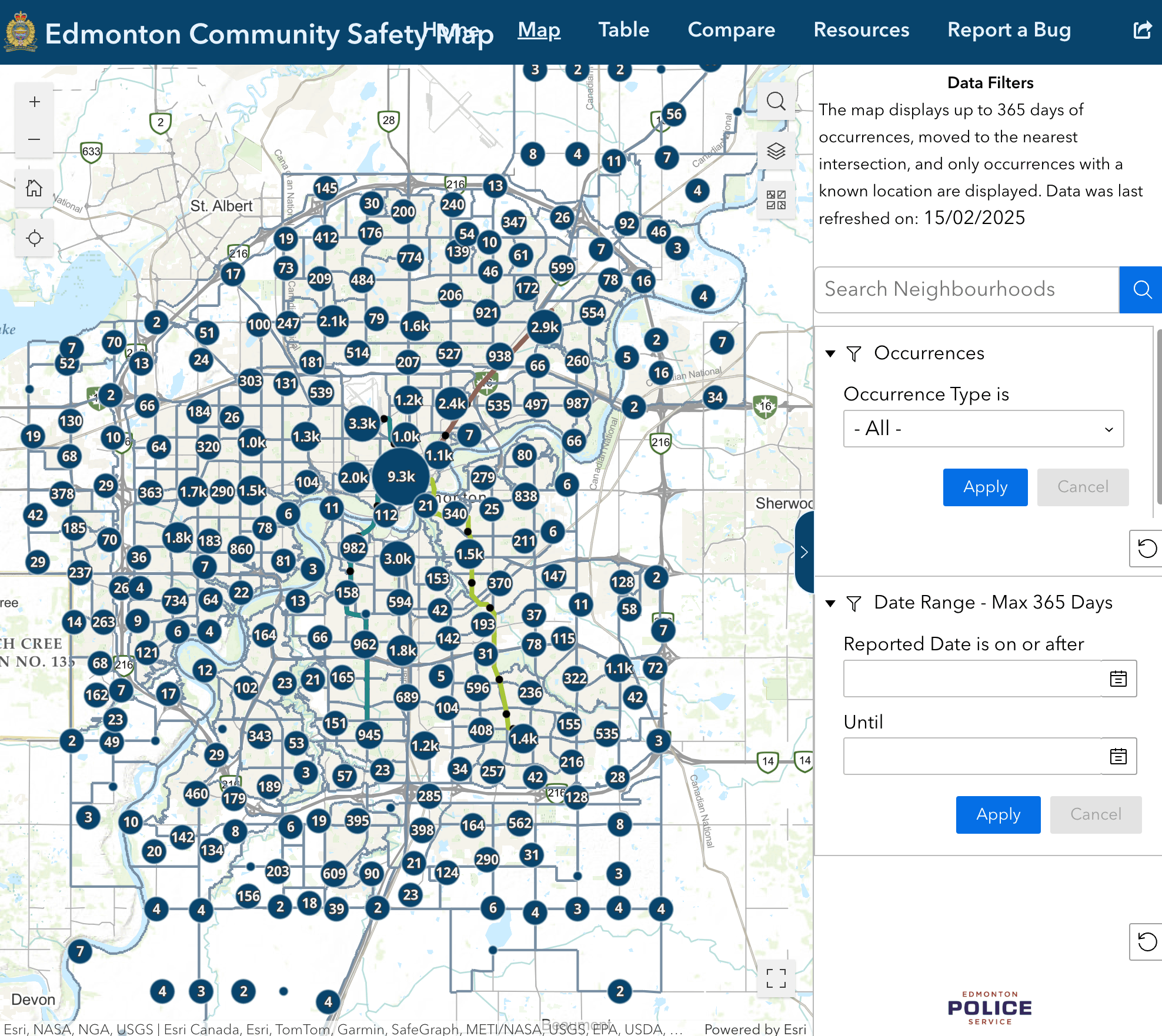 Edmonton Crime Map