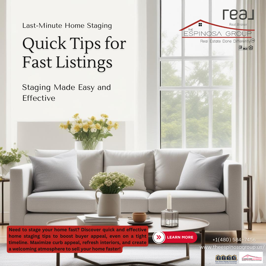 Need to stage your home fast? Discover quick and effective home staging tips to boost buyer appeal, even on a tight timeline. Maximize curb appeal, refresh interiors, and create a welcoming atmosphere to sell your home faster!