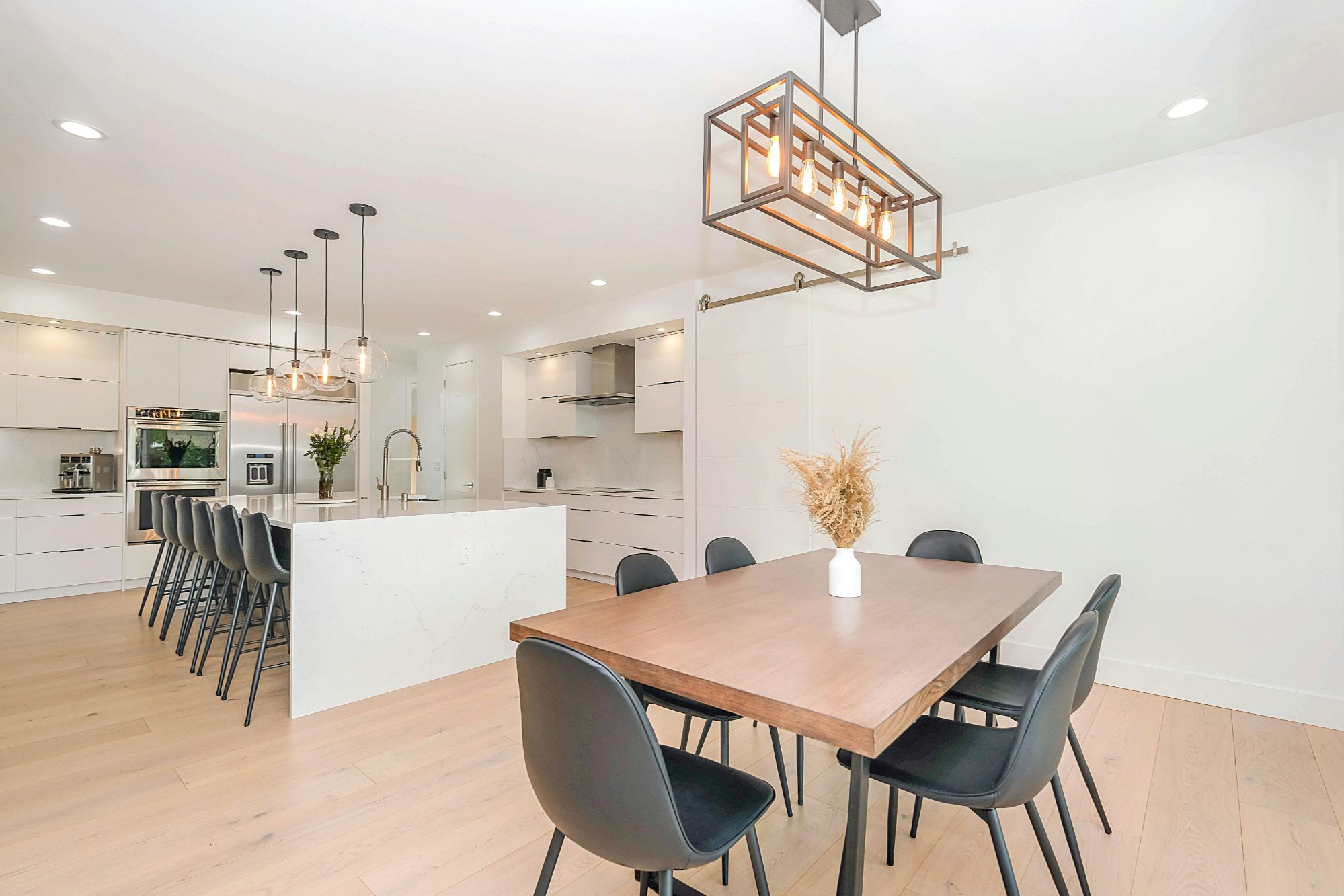 minimalist kitchen and dining area