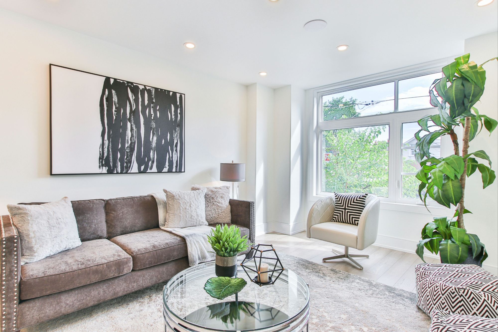 clean and inviting living room