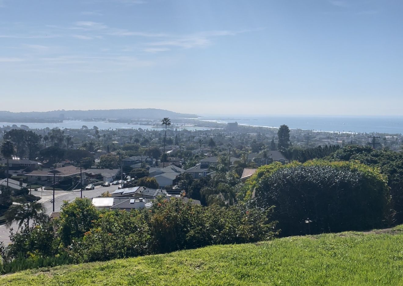 view from house in pacific beach san diego of mission bay and the pacific ocean 