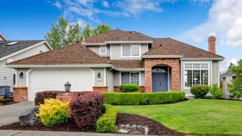 Beautiful front yard with curb appeal