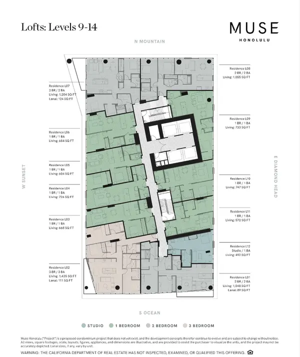MUSE HONOLULU Lofts Levels 9-14