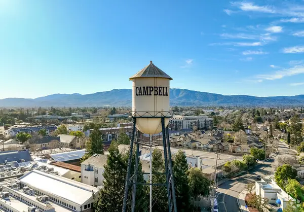 Ariel of Campbell california water tower