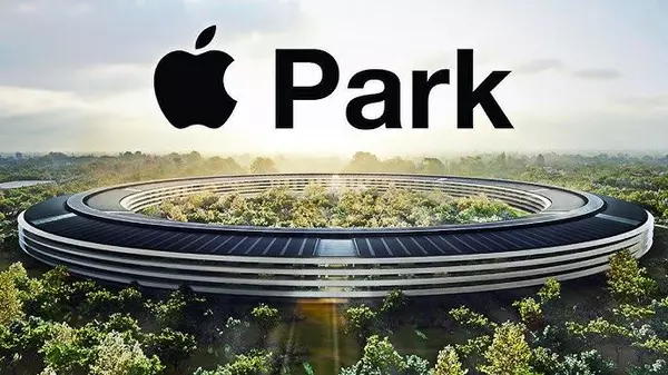 Apple Park with apple logo