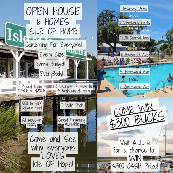 Multi-Home Open House – Isle of Hope Sunday, March 16th, 2025, from 2 to 4 pm