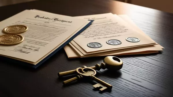 Legal Documents & Keys on a Table – Symbolizing the probate and trust process.