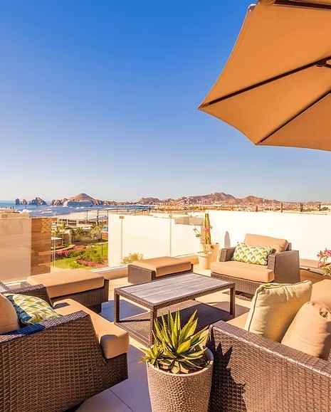 Cabo San Lucas view with outdoor seating