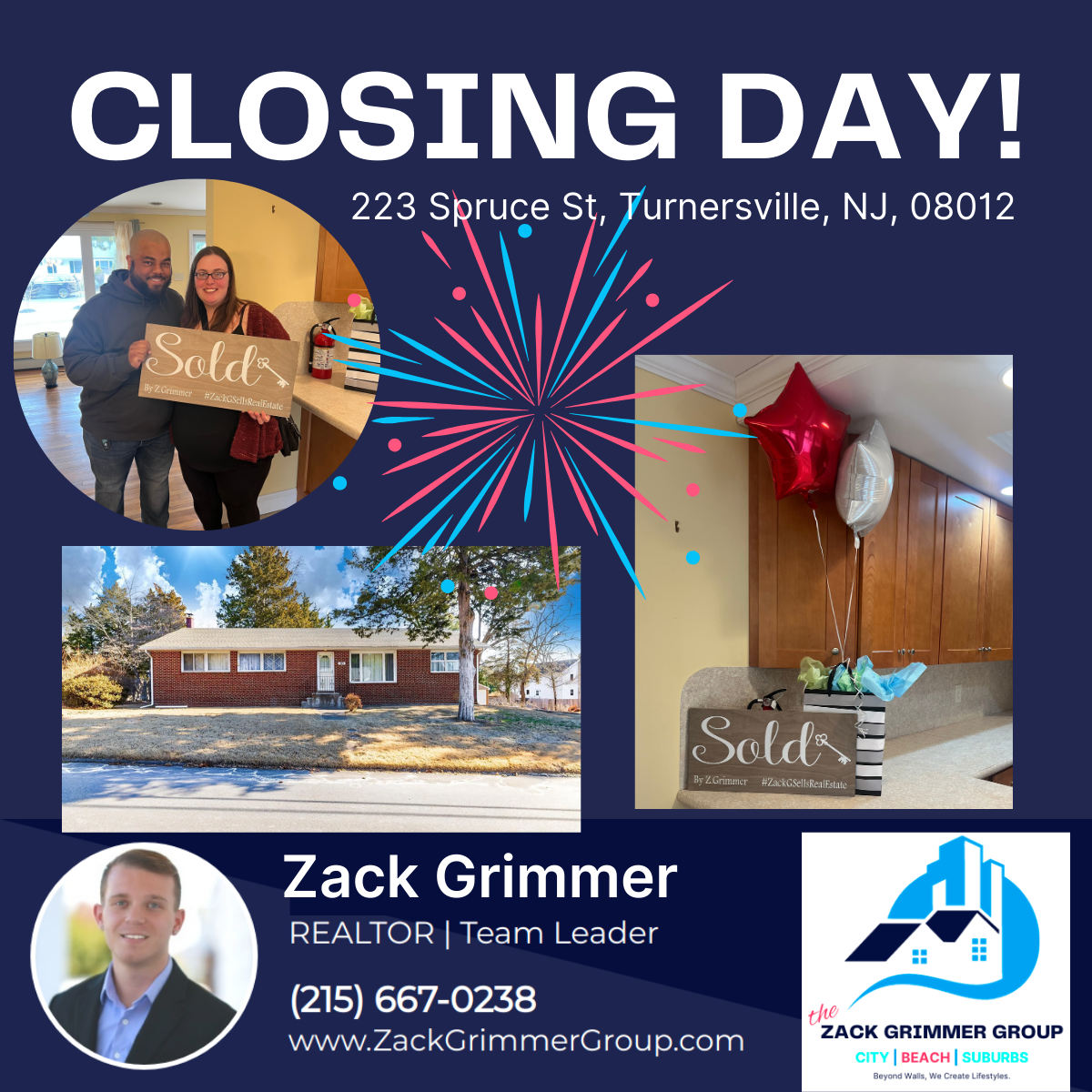 Closing day for new homeowners in Gloucester County, NJ - The Zack Grimmer Group, Powered by Real