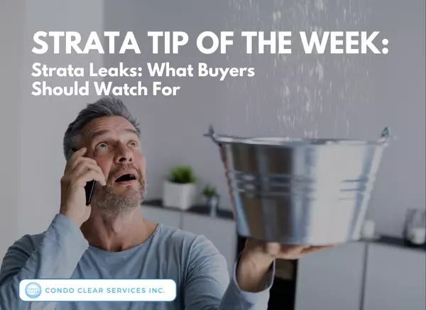 Strata Tip of the Week - Strata Leaks: What Buyers Should Watch For