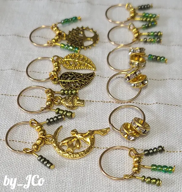 Forest Fairy Set of 10 Gold Braid Rings