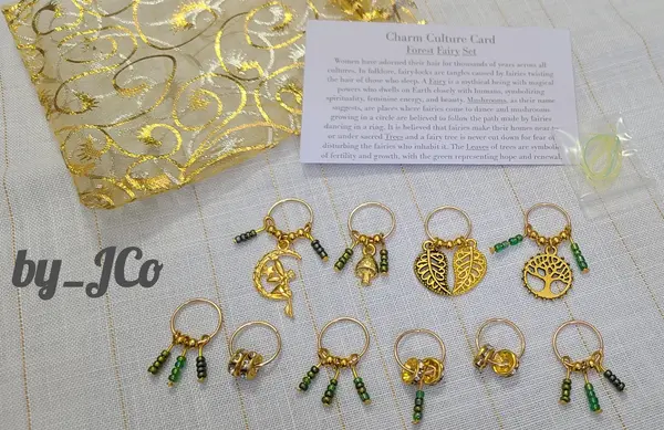Forest Fairy Set of 10 Gold Braid Rings