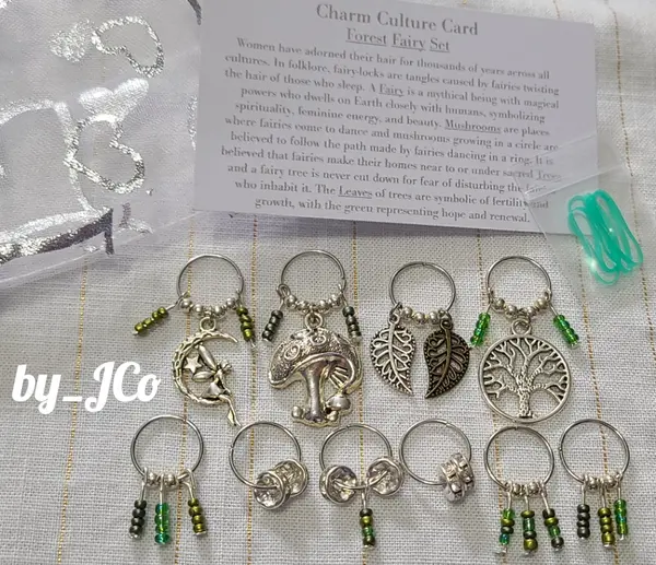Forest Fairy Set of 10 Silver Braid Rings