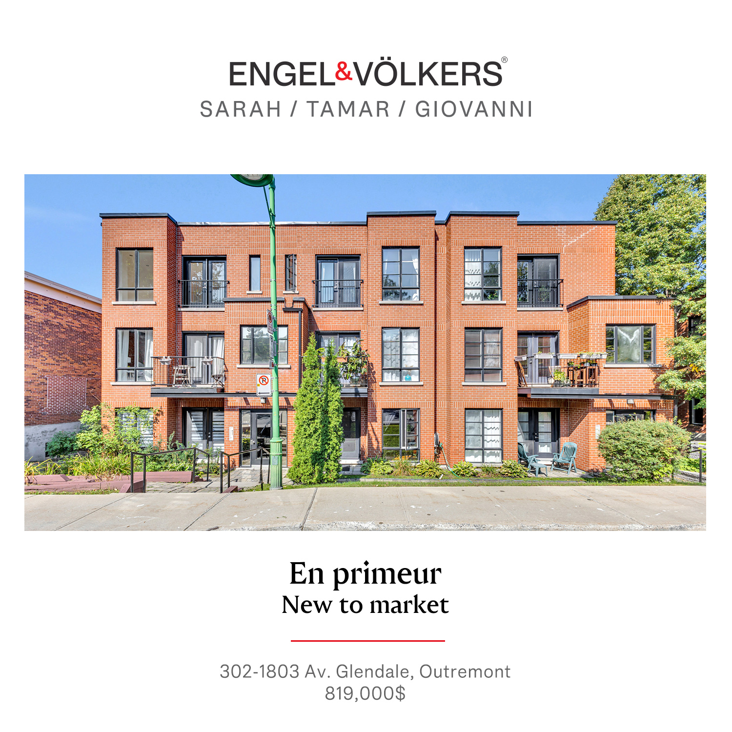 1803 Avenue Glendale #302, Montréal, H2V 1B4